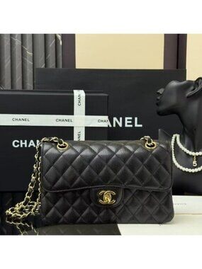 Chanel Classic Cavier Gold Leather Bag